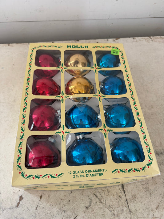 Set of Holly and Shiny Bright Ornaments
