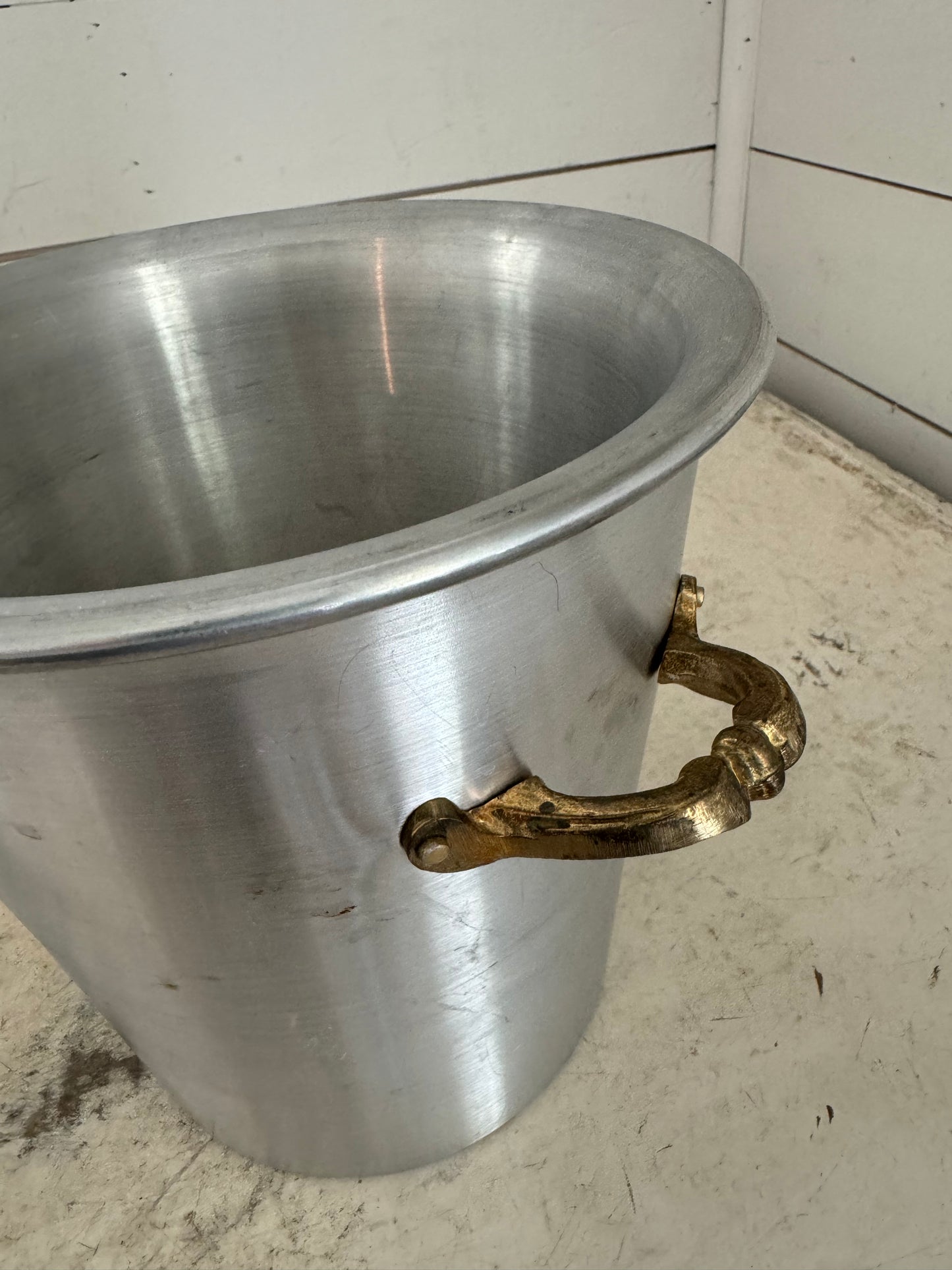 Vintage French Champagne Bucket - brass handles