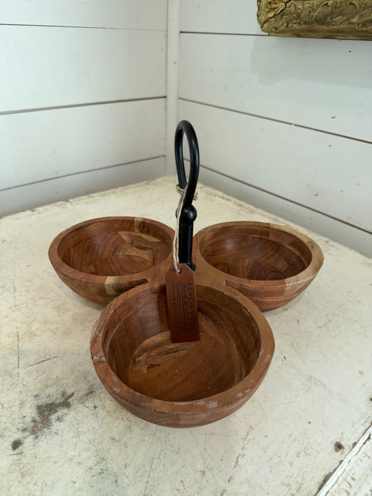 Acacia bowl trio