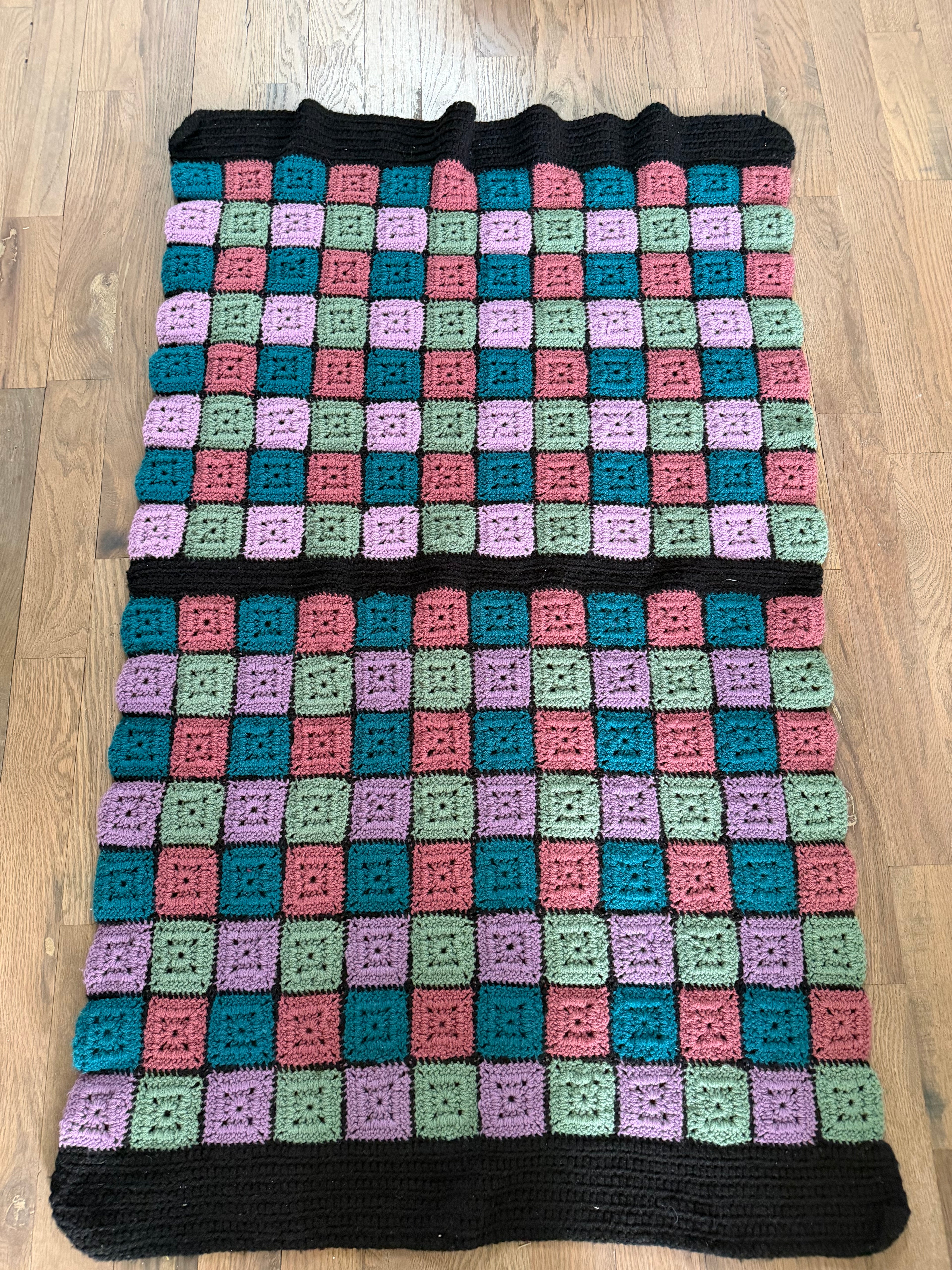 Square Multicolored Afghan Lap Size