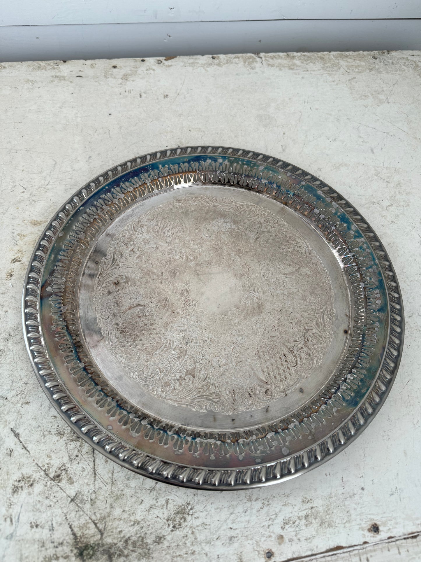 Tarnished Silver Platter