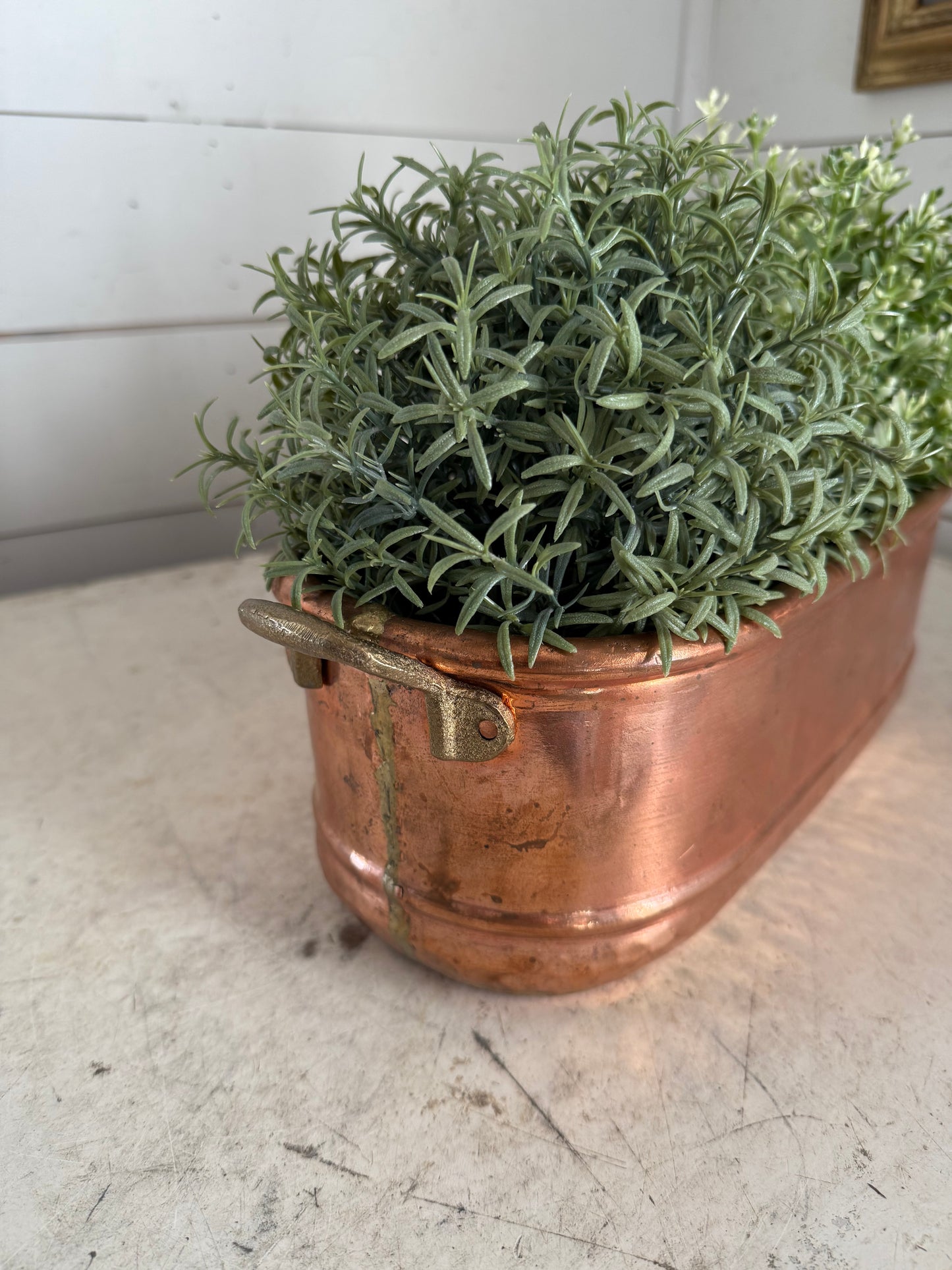 Vintage Copper Planter - greenery not included