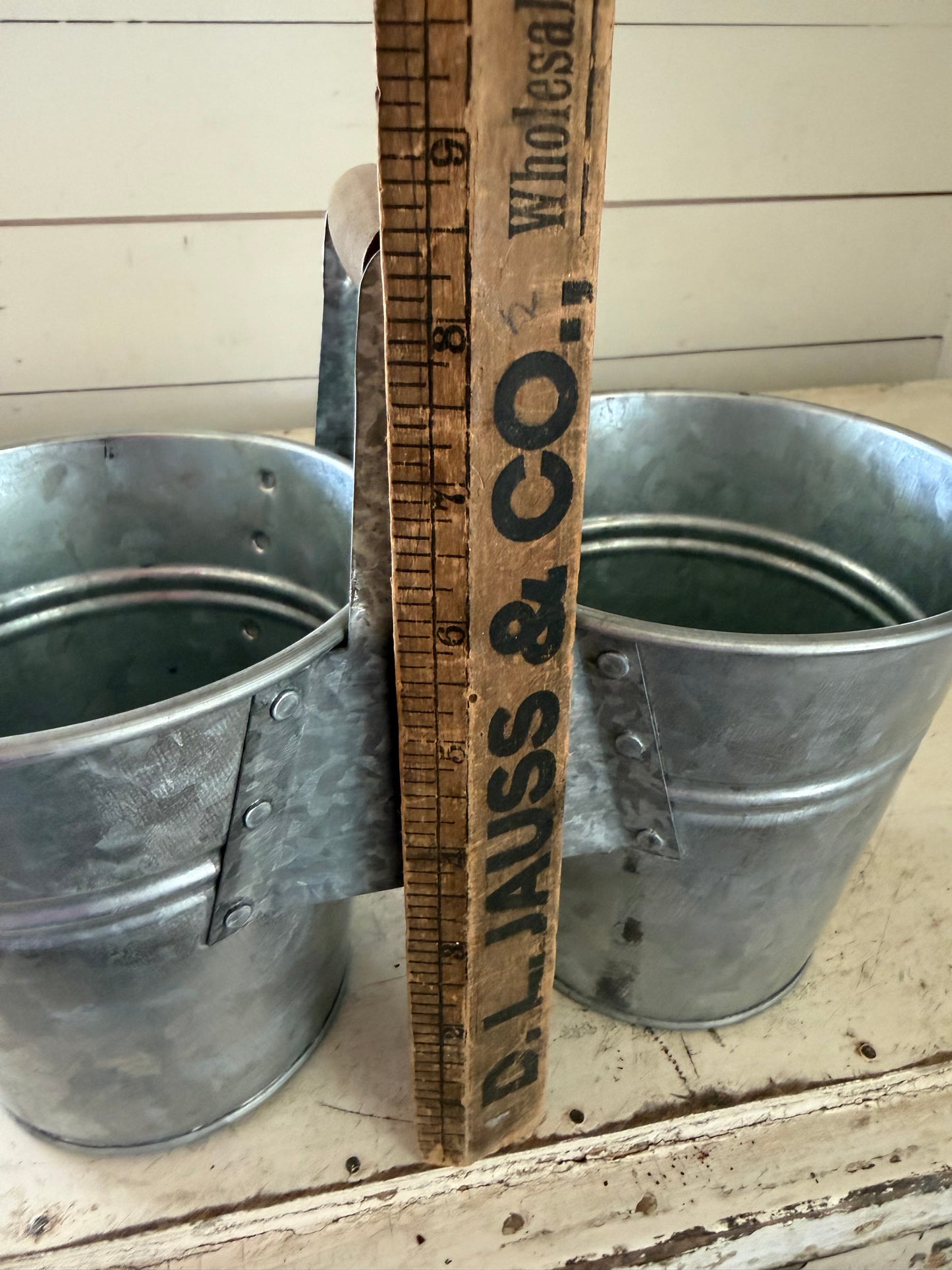 Galvanized double bucket with handle will get makeover
