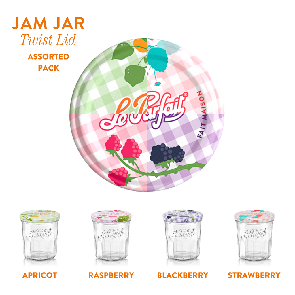 324ml French Jam Jar Faceted Jelly Glass W Metal Twist Lid
