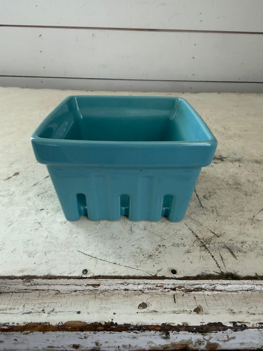 Katie Kime ceramic teal berry basket