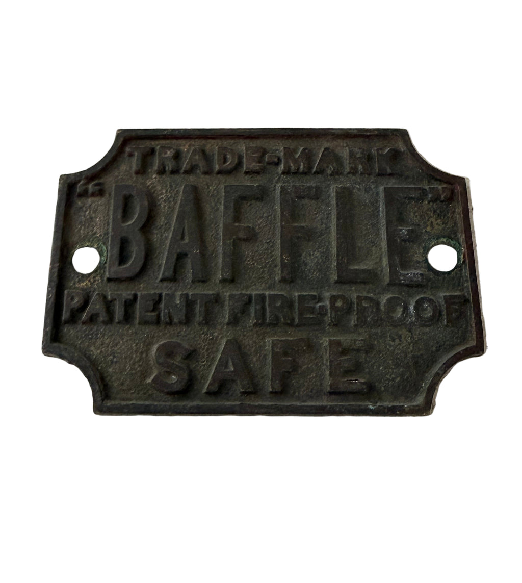 Antique English Safe Plaque