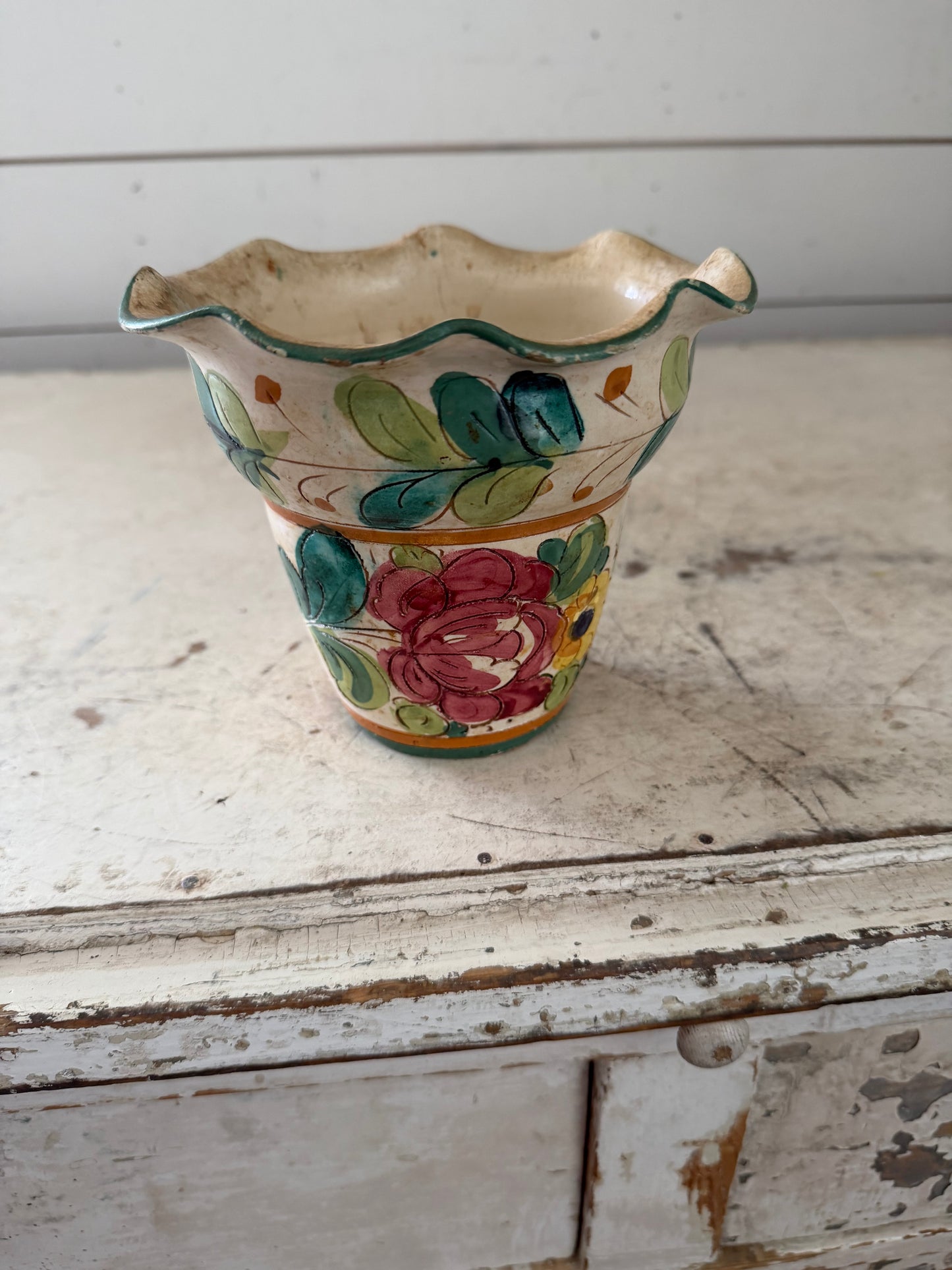 Italian hand painted pot