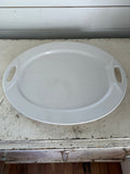 White Essentials oversized oval platter with handles