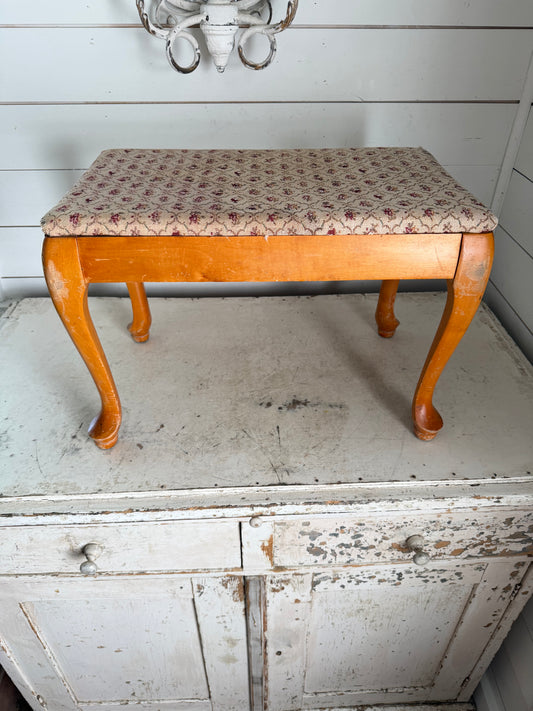 Queen Ann Style Short Bench/Footstool - Will Get Makeover