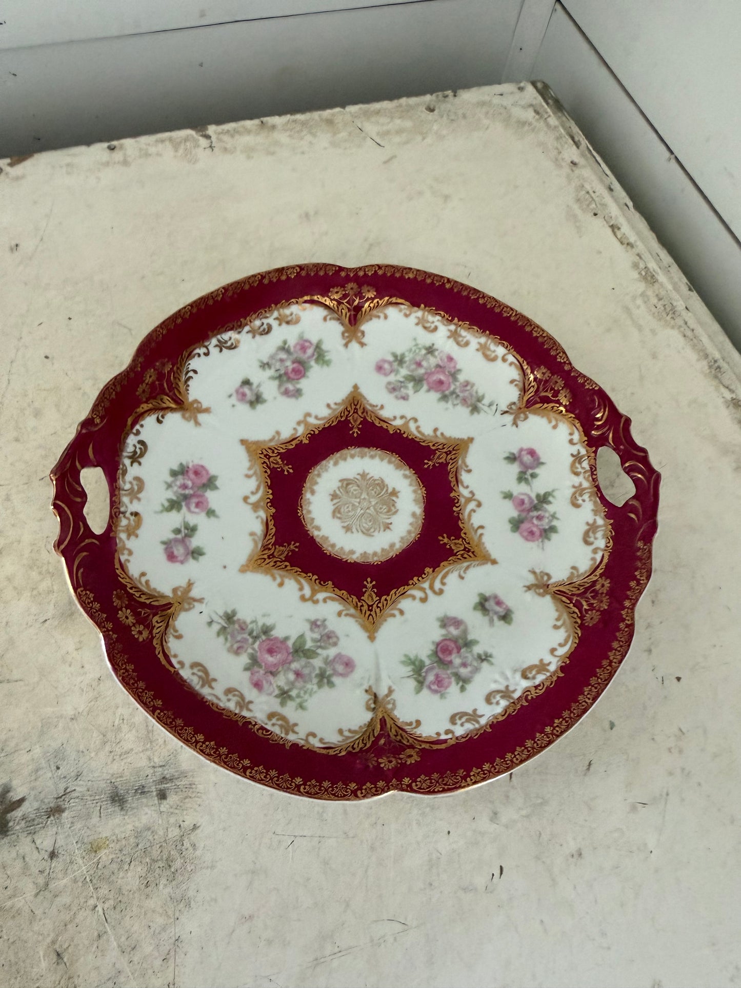 RW Vintage Tirschenreuth Bavaria Germany Handled Porcelain Platter