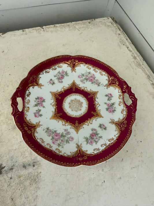 RW Vintage Tirschenreuth Bavaria Germany Handled Porcelain Platter