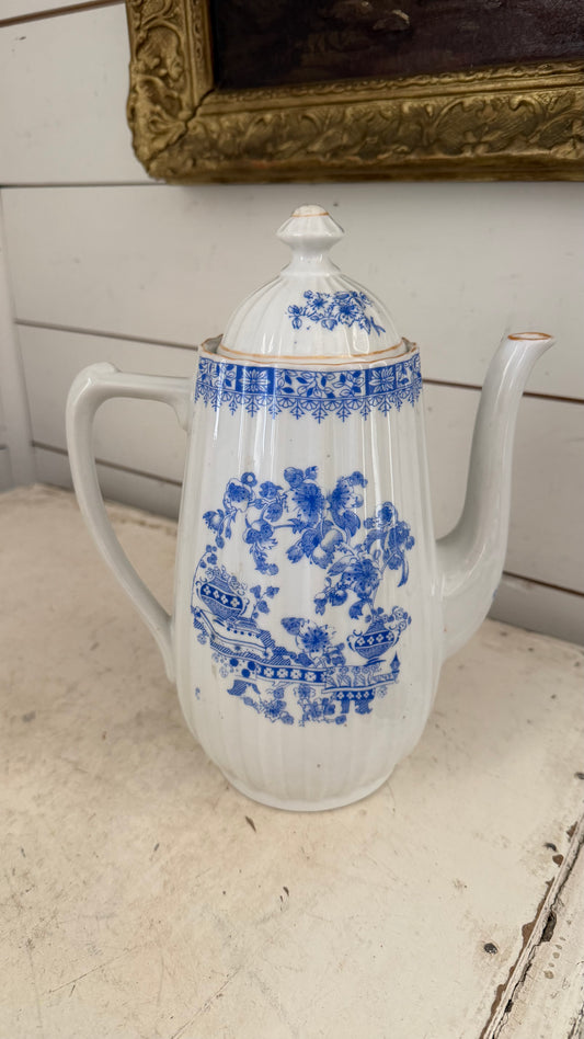 Vintage Blue Seltmann Weiden coffee pot Bavaria, Germany