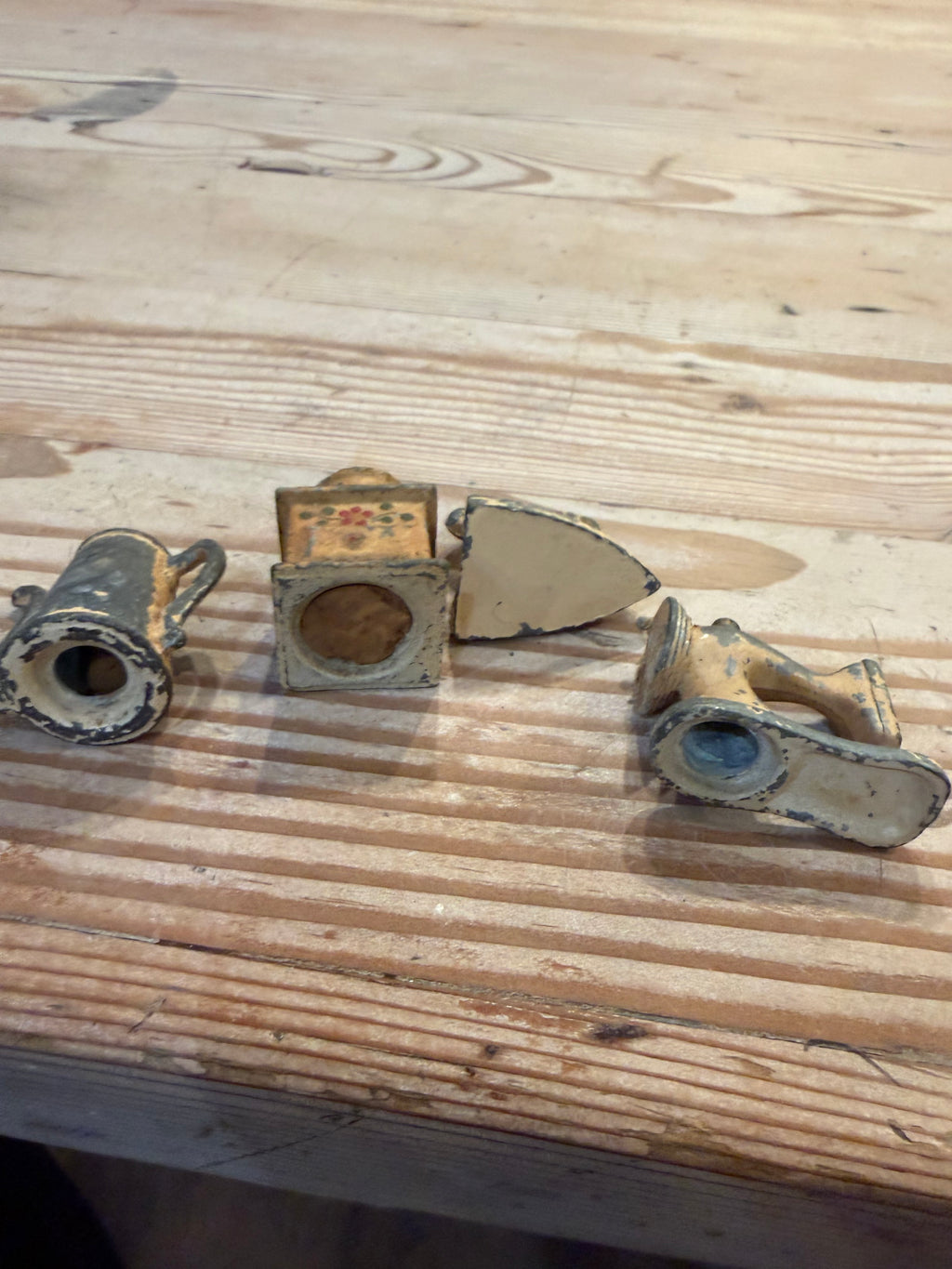 Vintage cast-iron salt and pepper shakers each set sold separately
