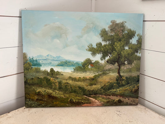 Original Art English Countryside Stretched Canvas