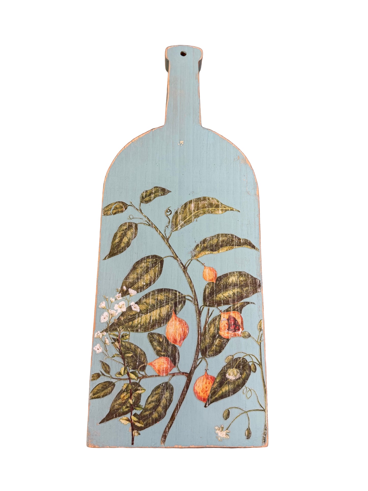 Bamboo cutting board - hand painted food safe on back