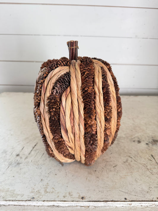 Braid and pinecone pumpkin