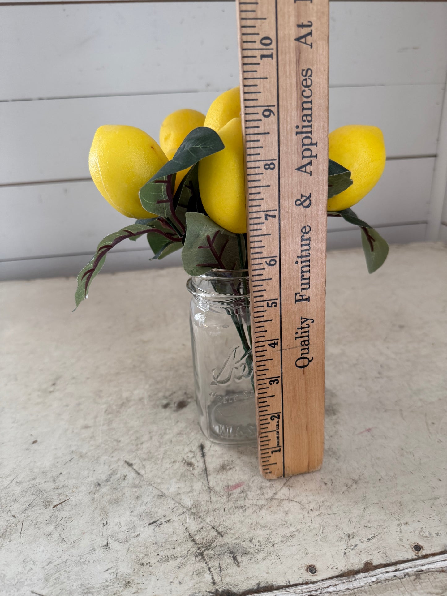 Vintage Square canning jar with lemons