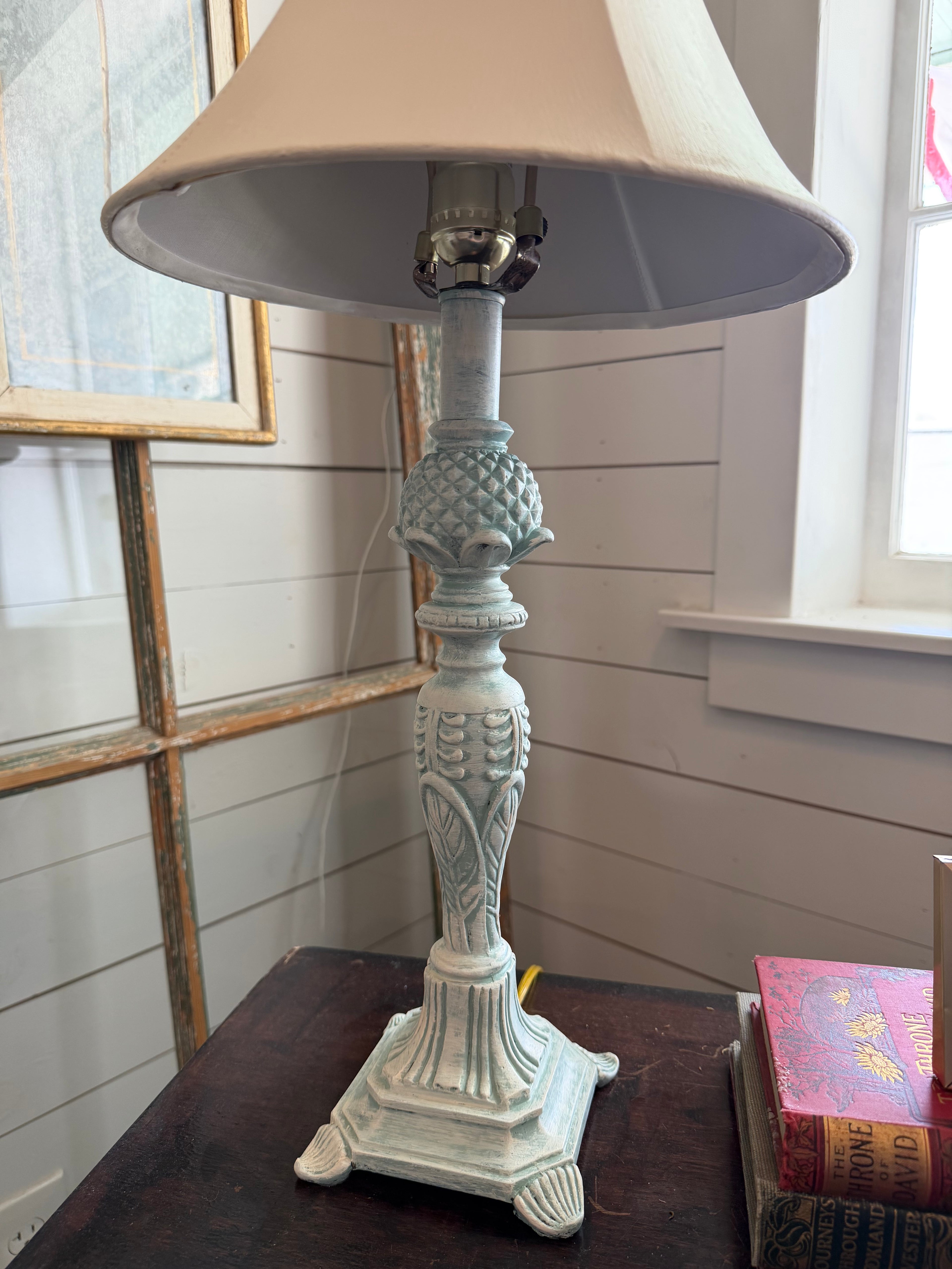Handpainted Ornate Lamp and Shade