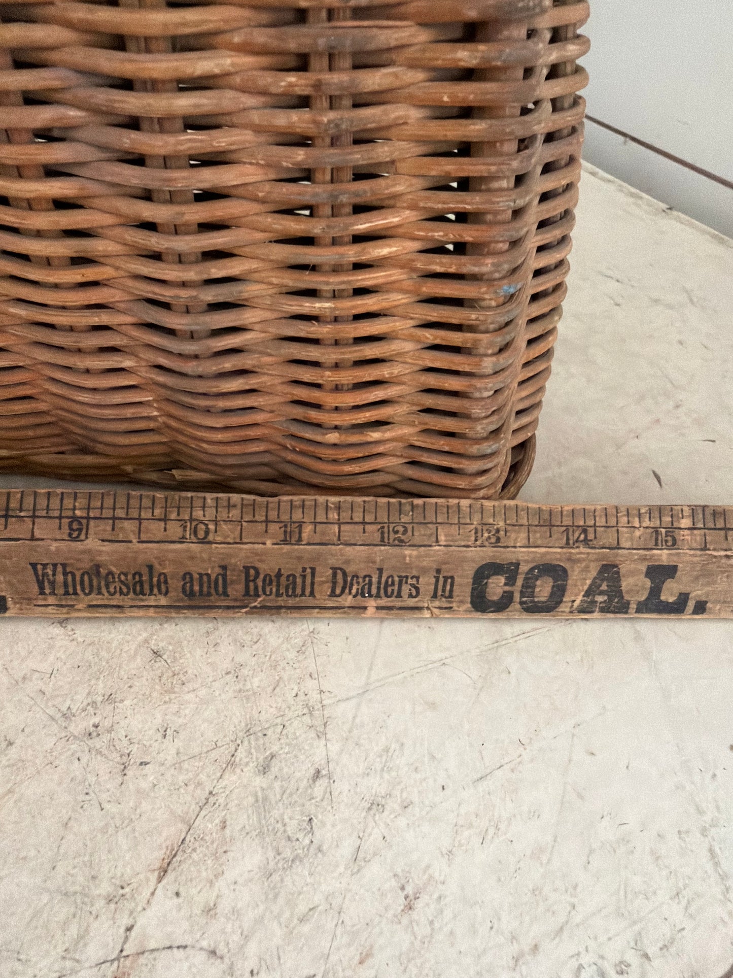 Vintage Fishing Creel basket with Leather Strap