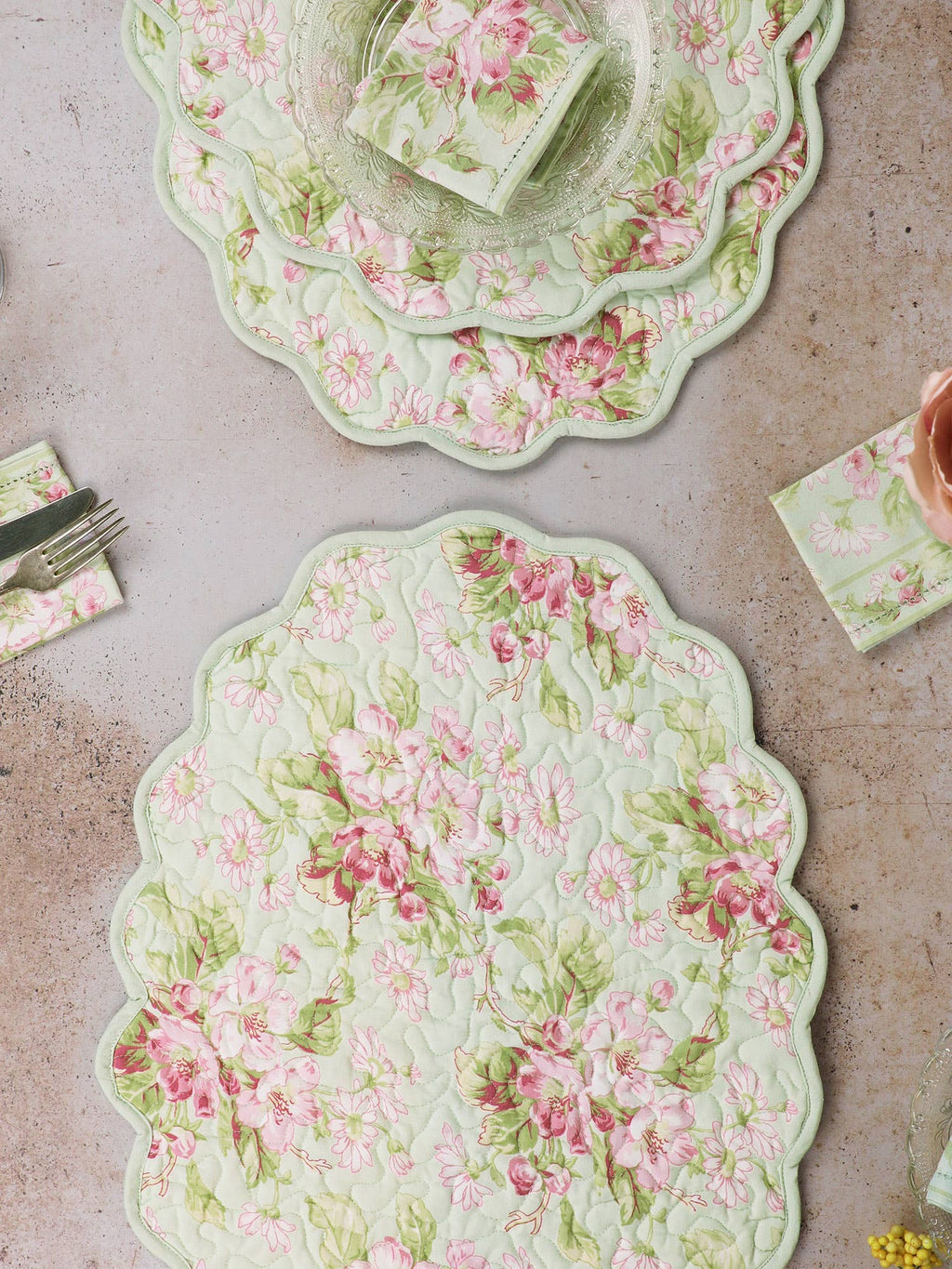 Apple Blossom Quilted Placemat sold individually
