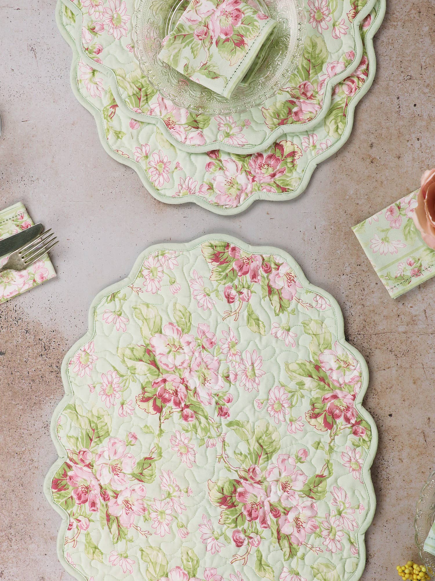 Apple Blossom Quilted Placemat sold individually