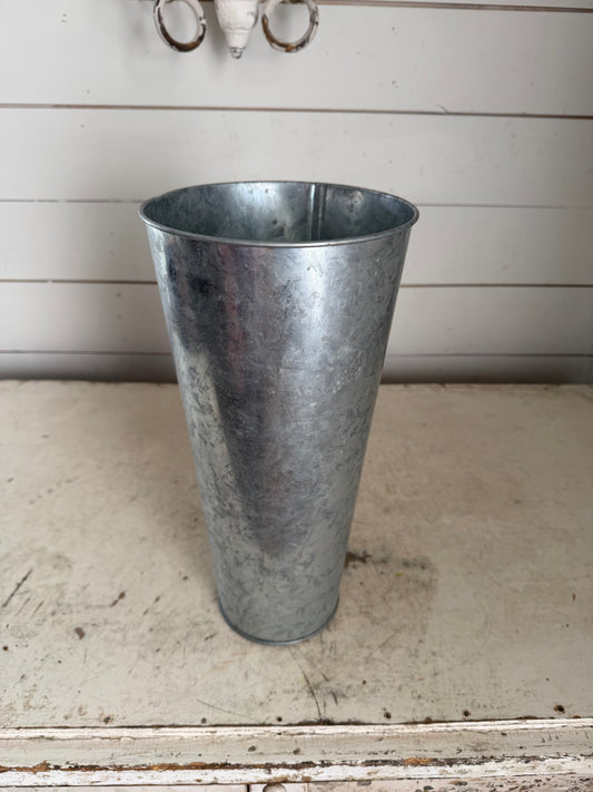 Large Galvanized French Flower Bucket - Will Get Makeover