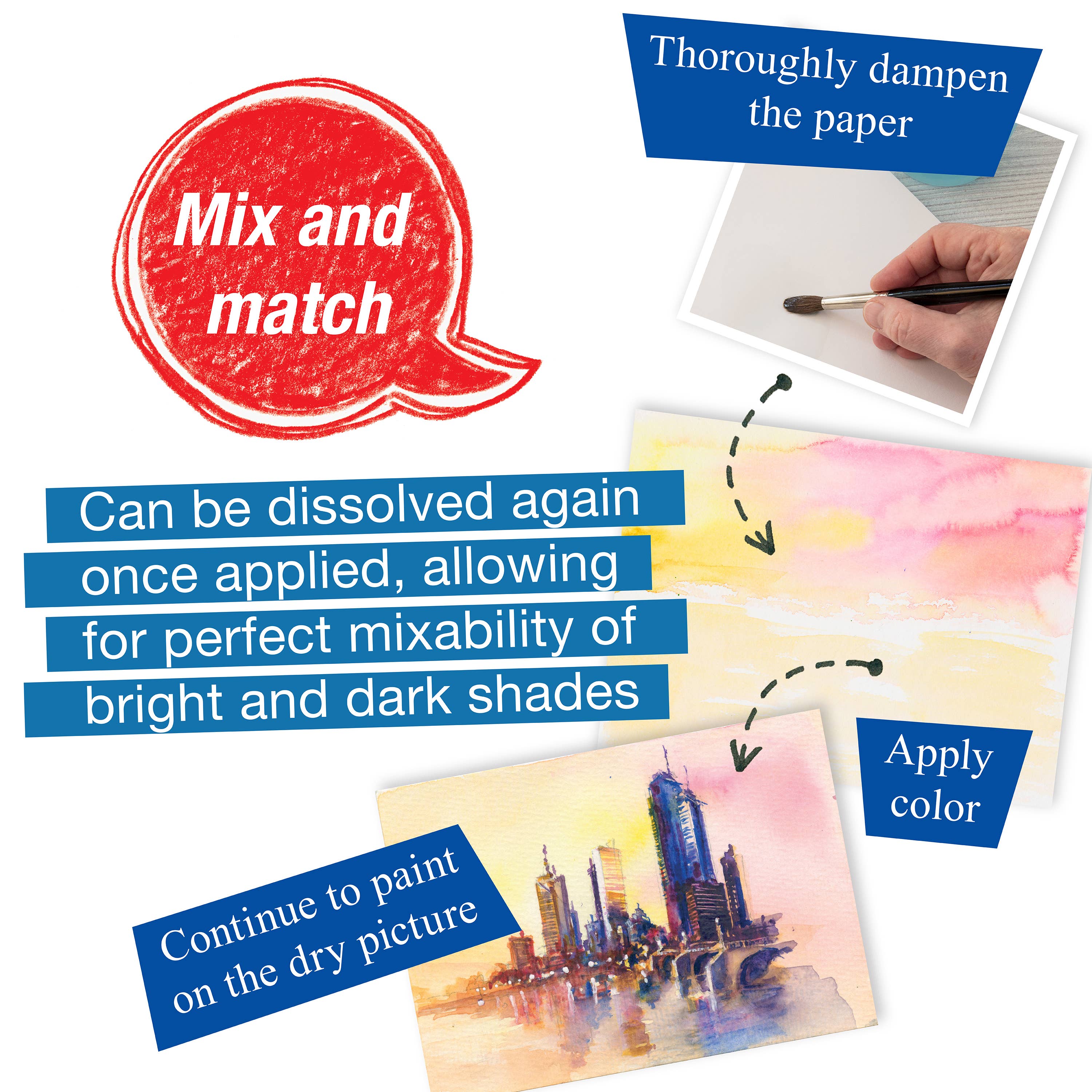 Watercolors, Set of 12 Paint Tubes for Artists