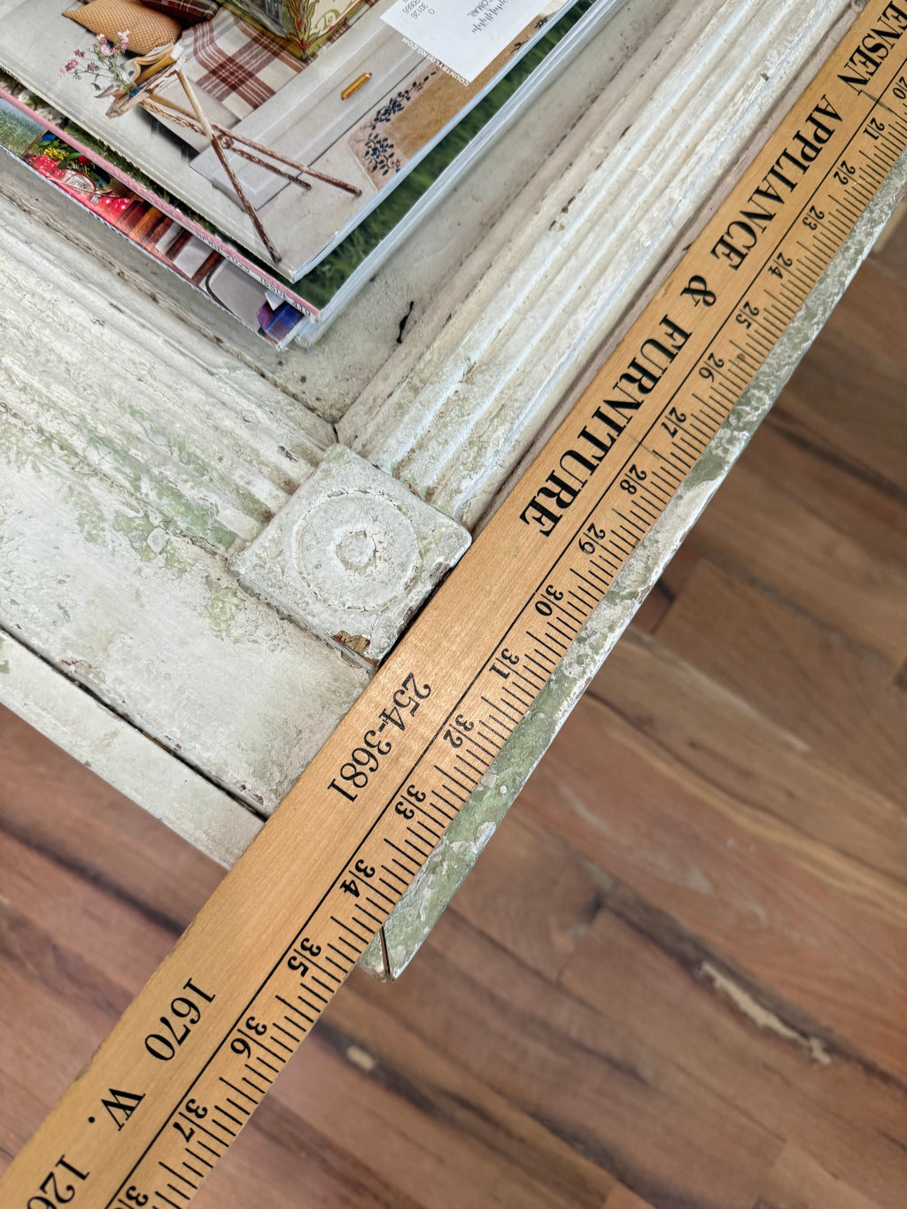 Chippy Custom Old Door Coffee Table with rustic turned legs