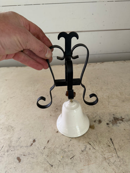 Vintage Wrought Iron Scroll Wall Mount Ship’s Bell