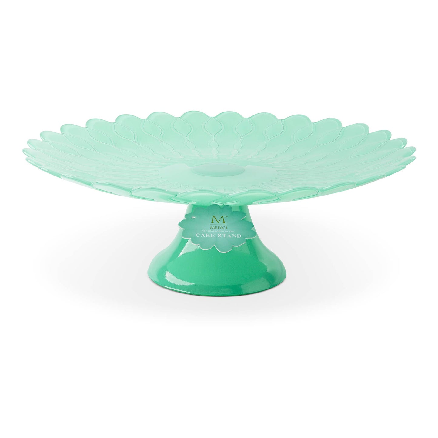 13" Scalloped Daisy Cake Stand - Guava