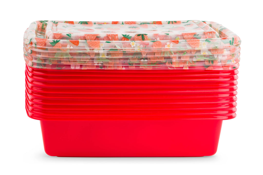 20pc Food Storage Set Plastic - Strawberry