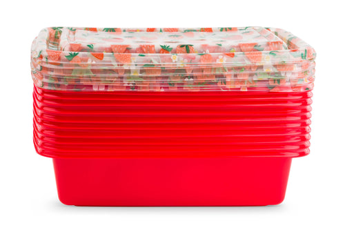 20pc Food Storage Set Plastic - Strawberry