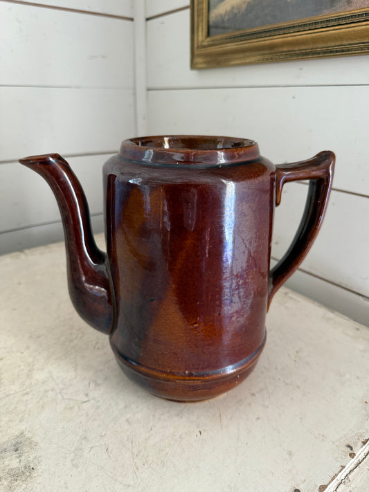 Vintage Brown teapot, no lid - chipped as shown