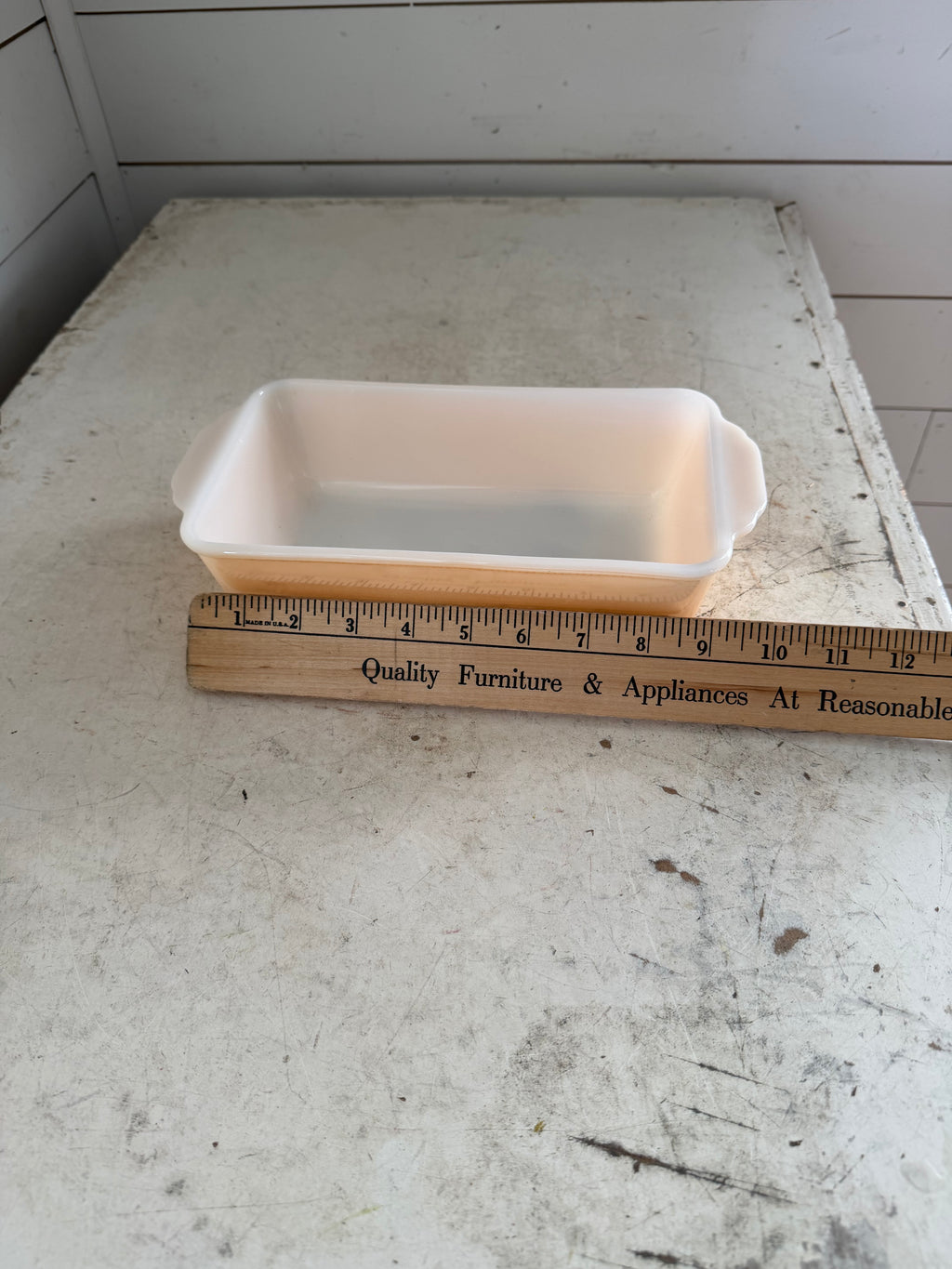 Anchor Hocking Fireking Peach Lusterware Loaf Pan