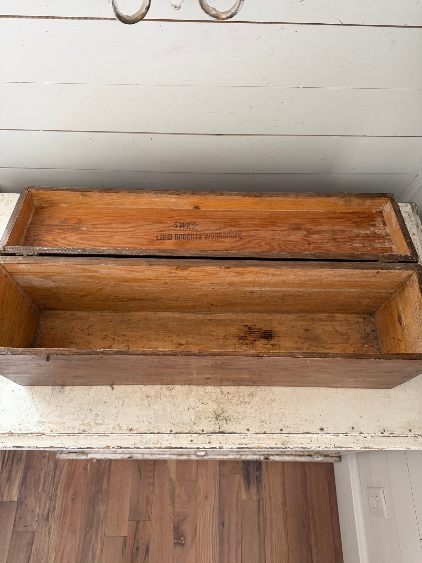 Antique Lord Robert’s Workshops Wood Storage Tote Crate With Handles - Dovetailed