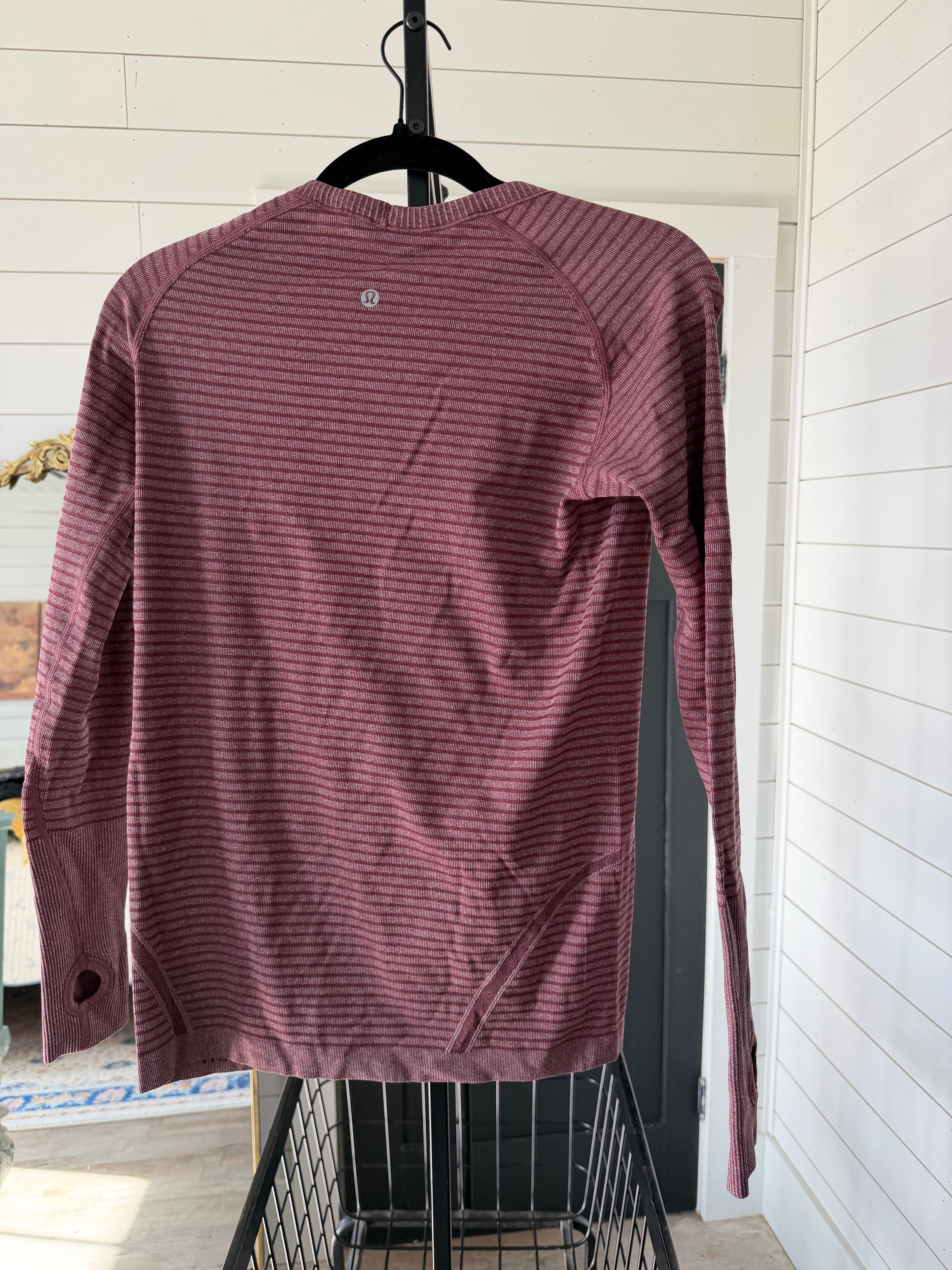 Lululemon Swiftly Tech Long Sleeve Crew Heathered Cranberry Sz 8