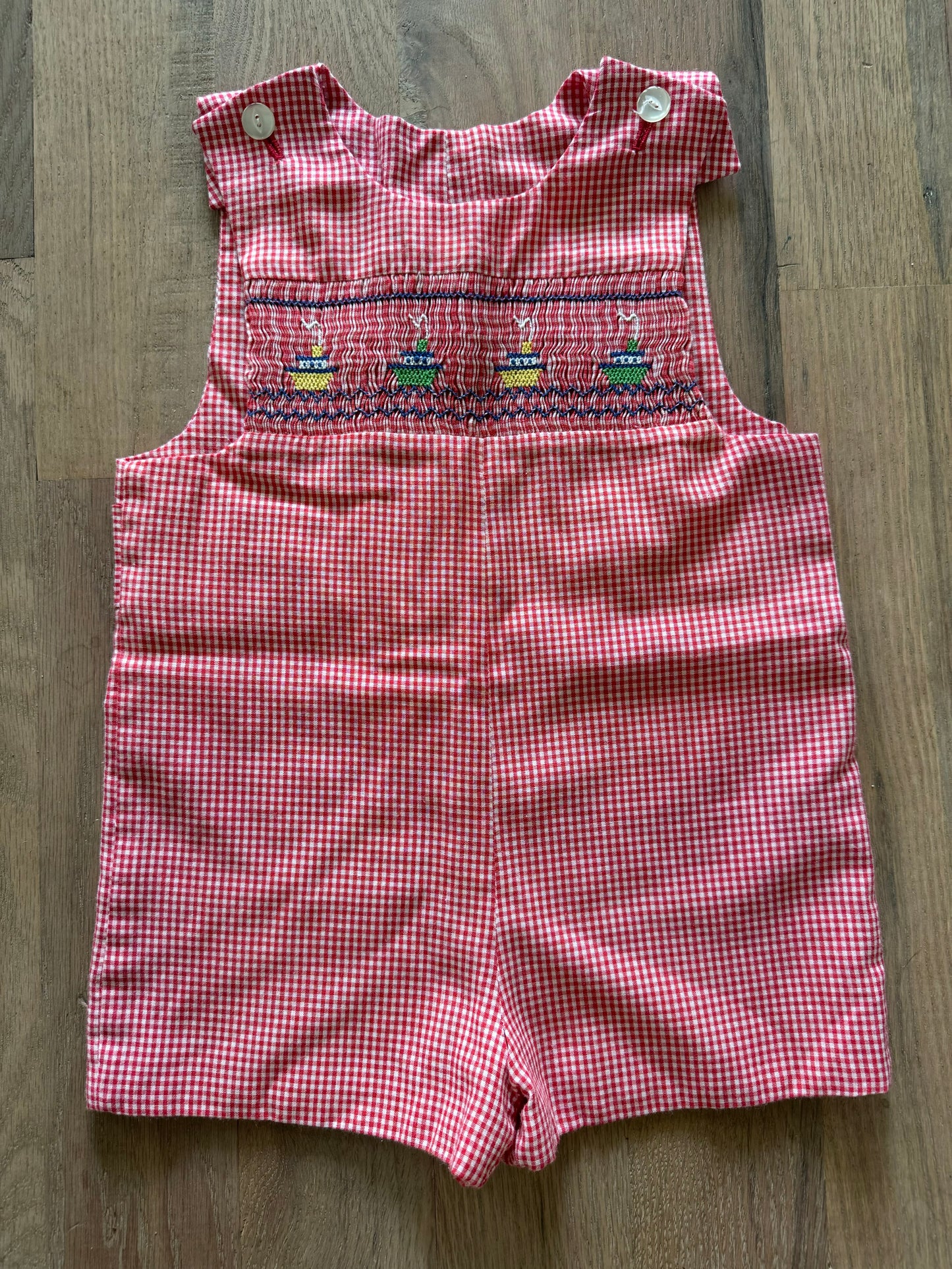 Sleeveless Steam boat Romper -Country Mice Hand Made estimates 12-18 months