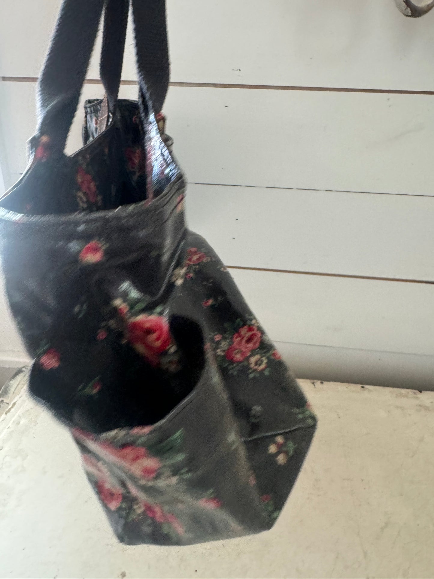 Floral Original Cath Kidston bag with blue hand straps