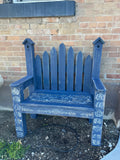 Navy Outdoor Birdhouse Bench