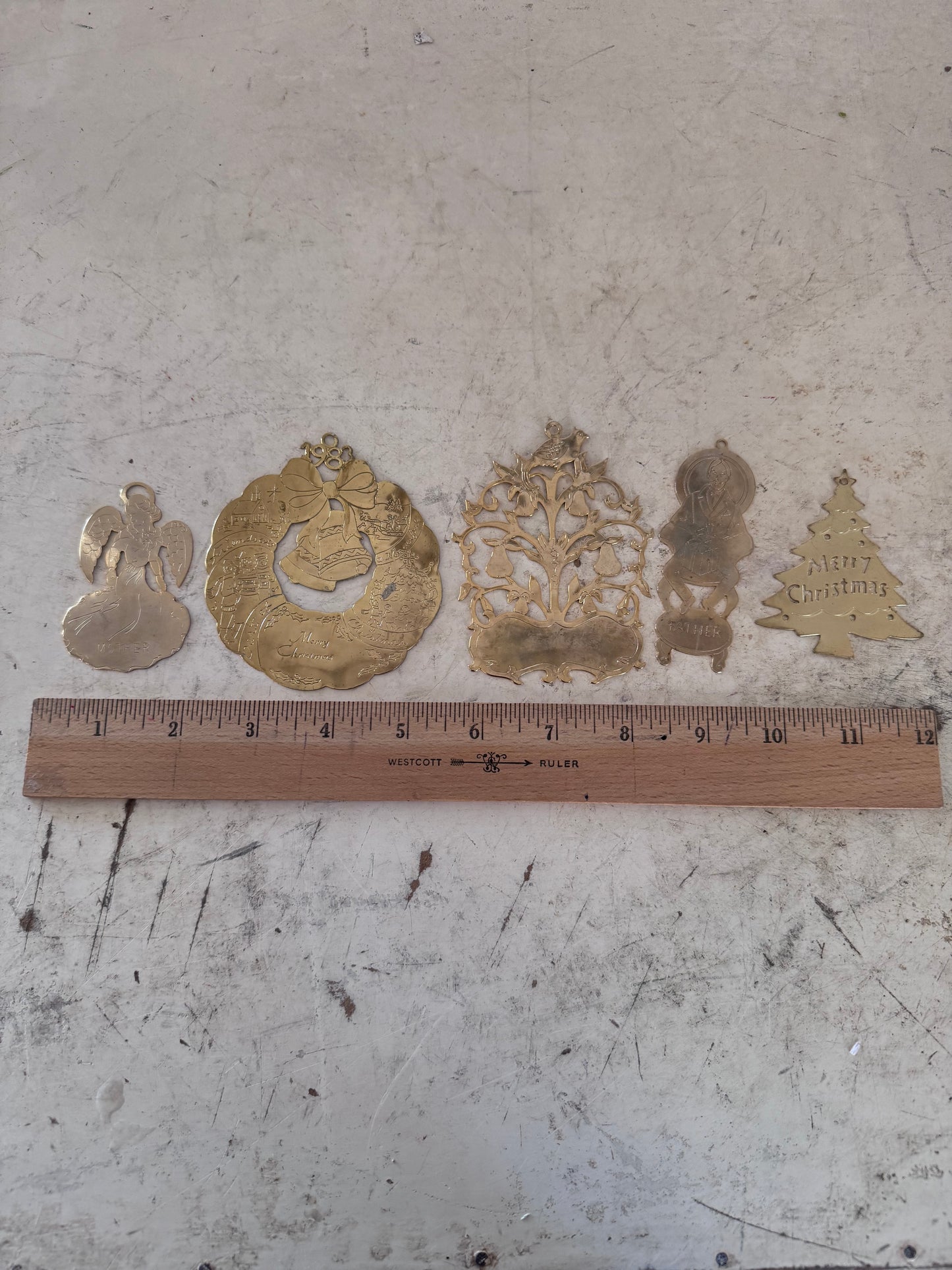 Set of Vintage Brass Ornaments