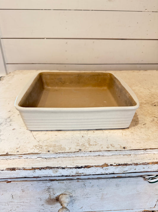 Pampered Chef 9X9 Stone Square Baker French Vanilla Seasoned