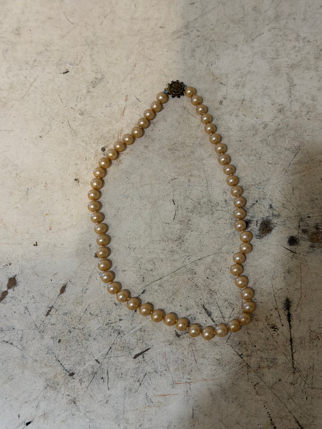 Champagne Faux Glass Pearls