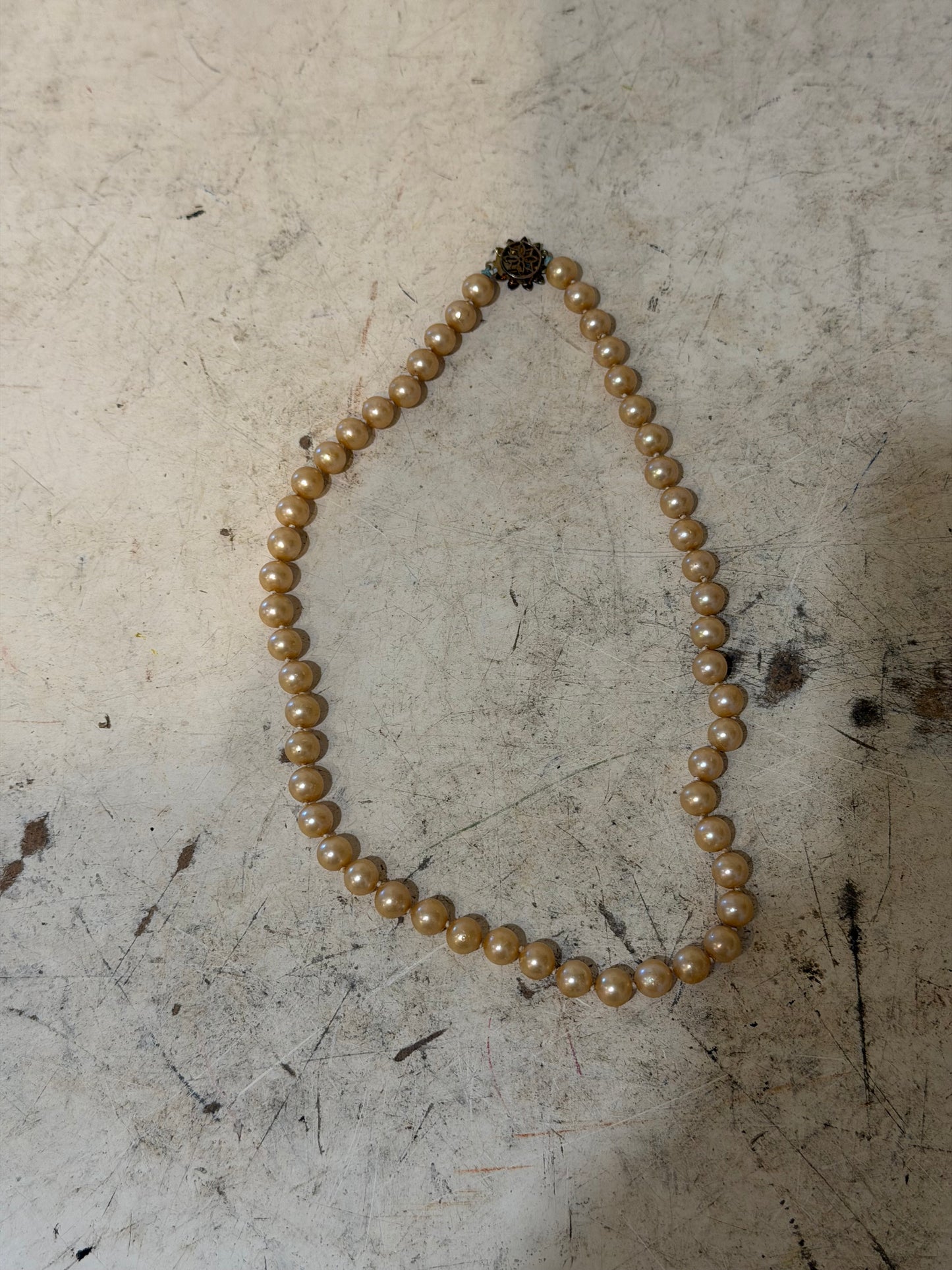Champagne Faux Glass Pearls
