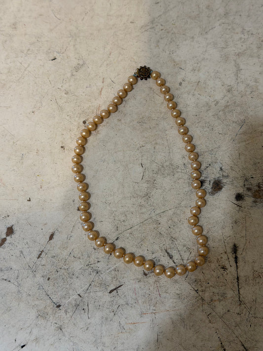 Champagne Faux Glass Pearls