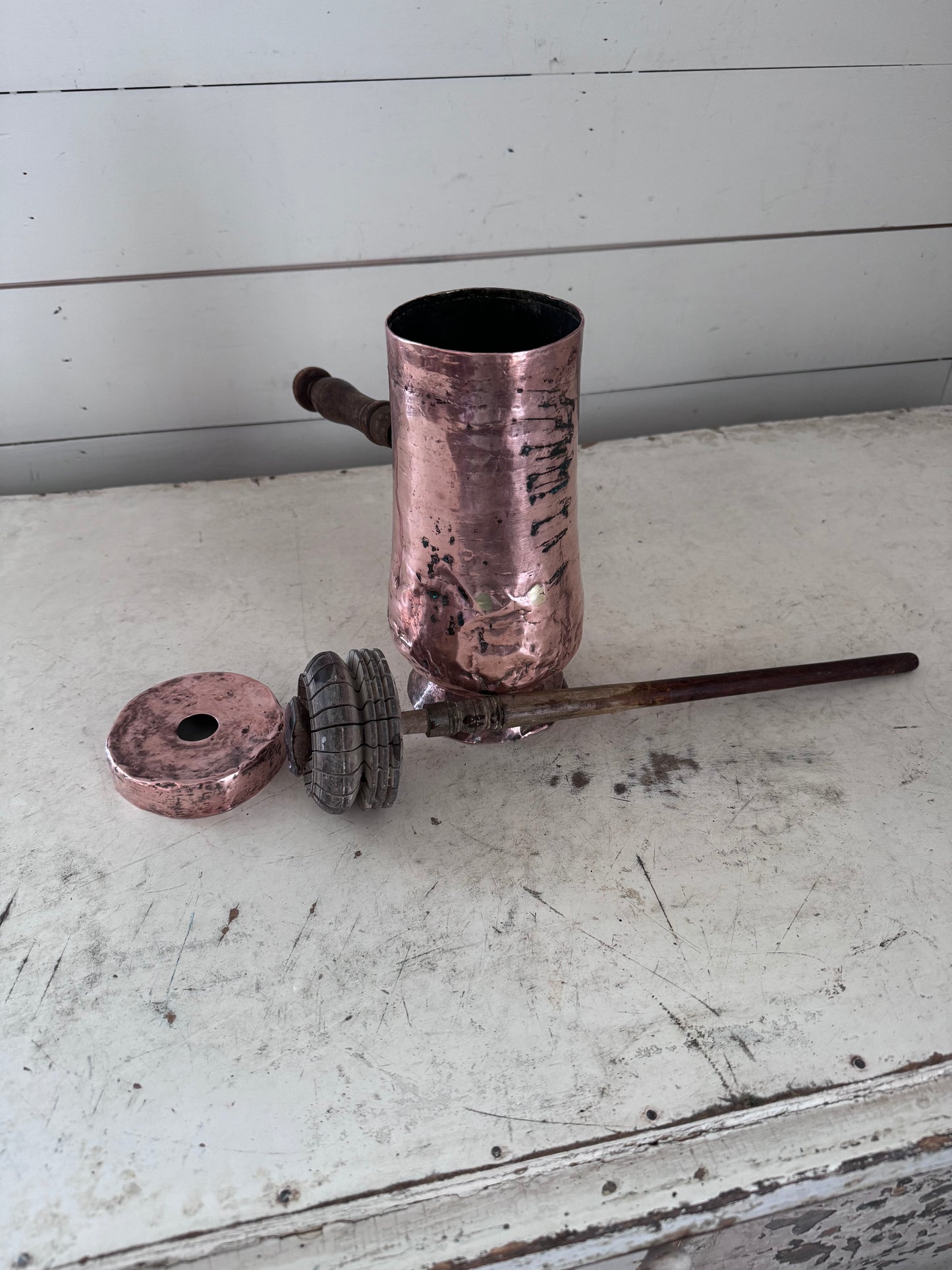 18th Century Georgian French Copper Chocolate Pot