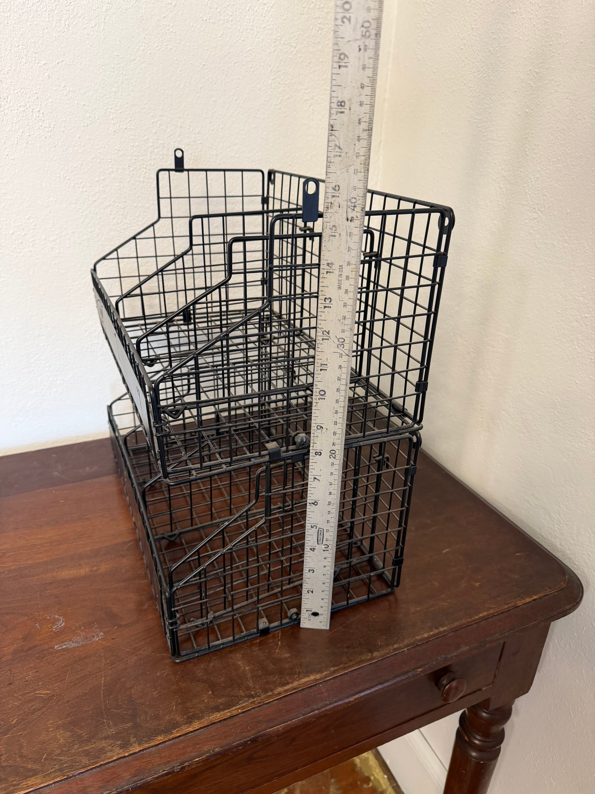 Two tier wire basket organizer