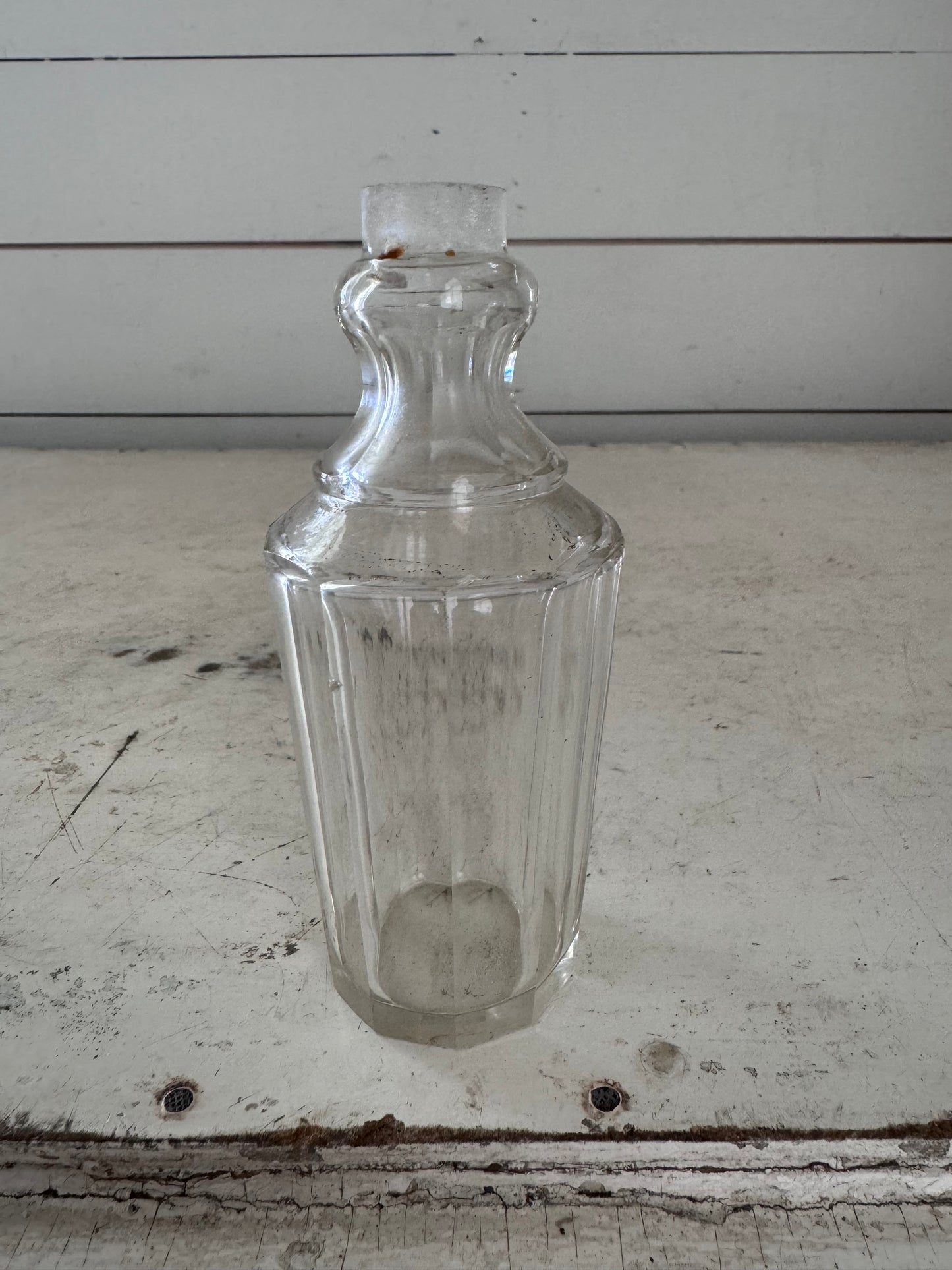 Antique Clear Glass Oil Cruset (missing Stopper)