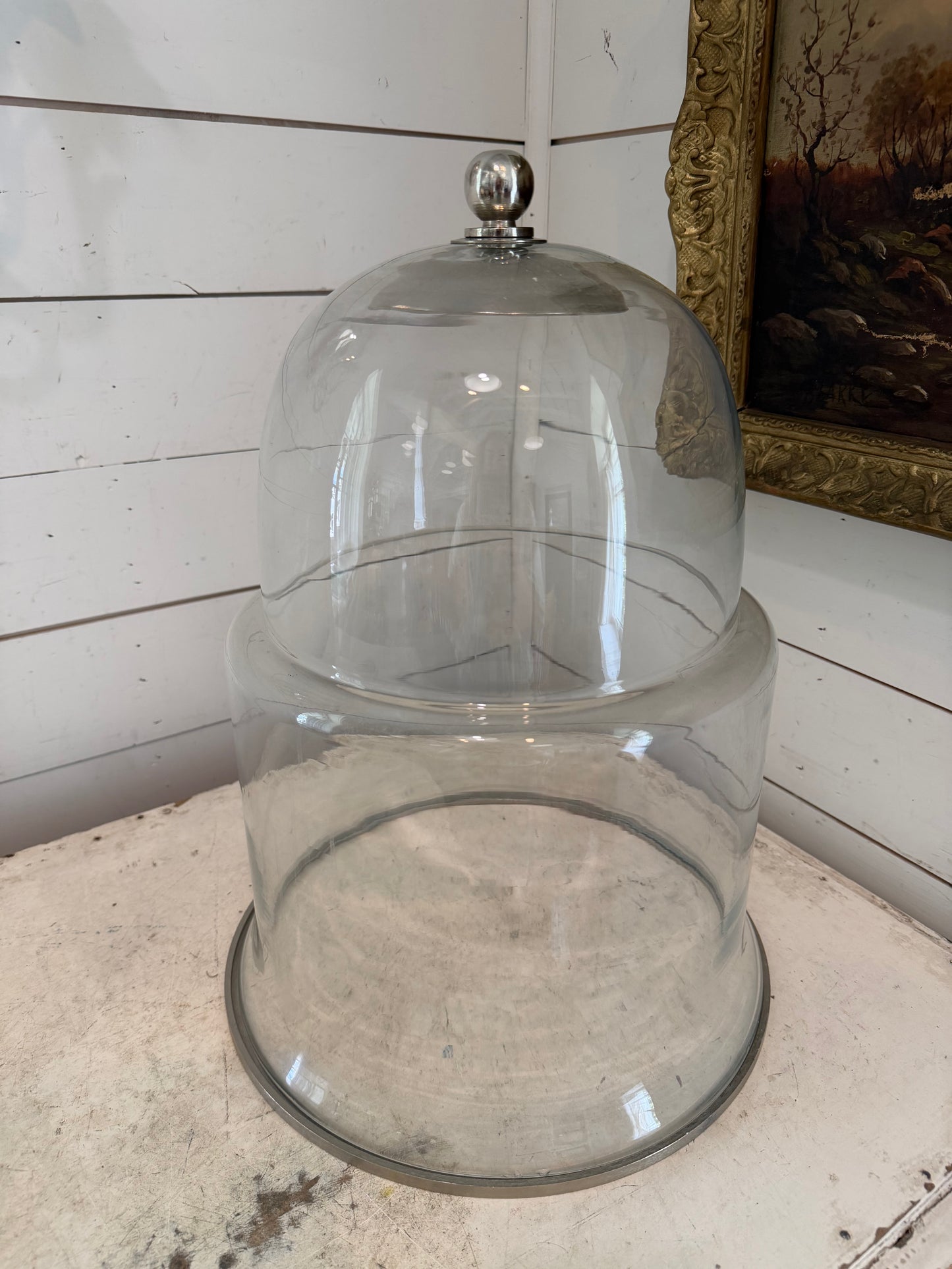 Heavy Nice Glass Bell Jar Plant Cloche Dome Cake 18” Tall