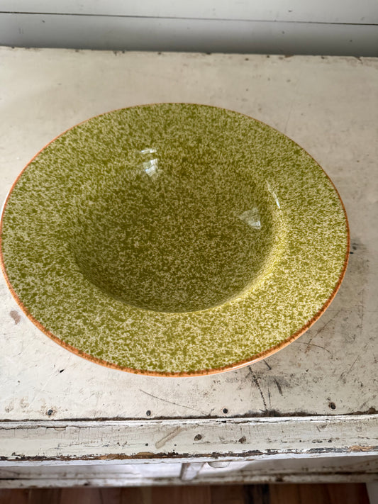 Large Sage Colored Ceramic Bowl Made in Portugal