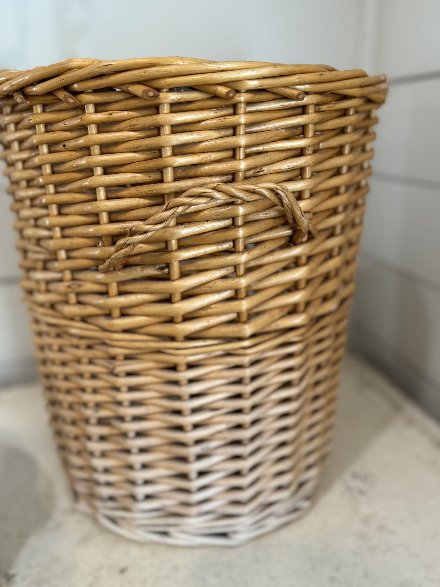 Small Wicker Hamper with Handles
